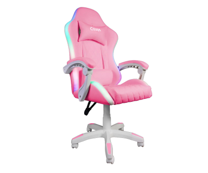 Fotel gamingowy COBRA WS8151 RGB BT GŁOŚNIKI - PINK